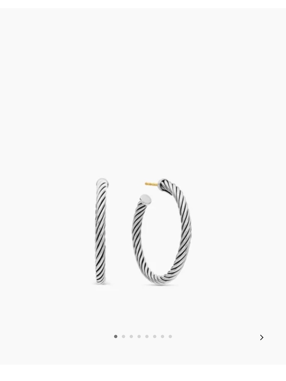 David Yurman cable hoop earrings 1 inch